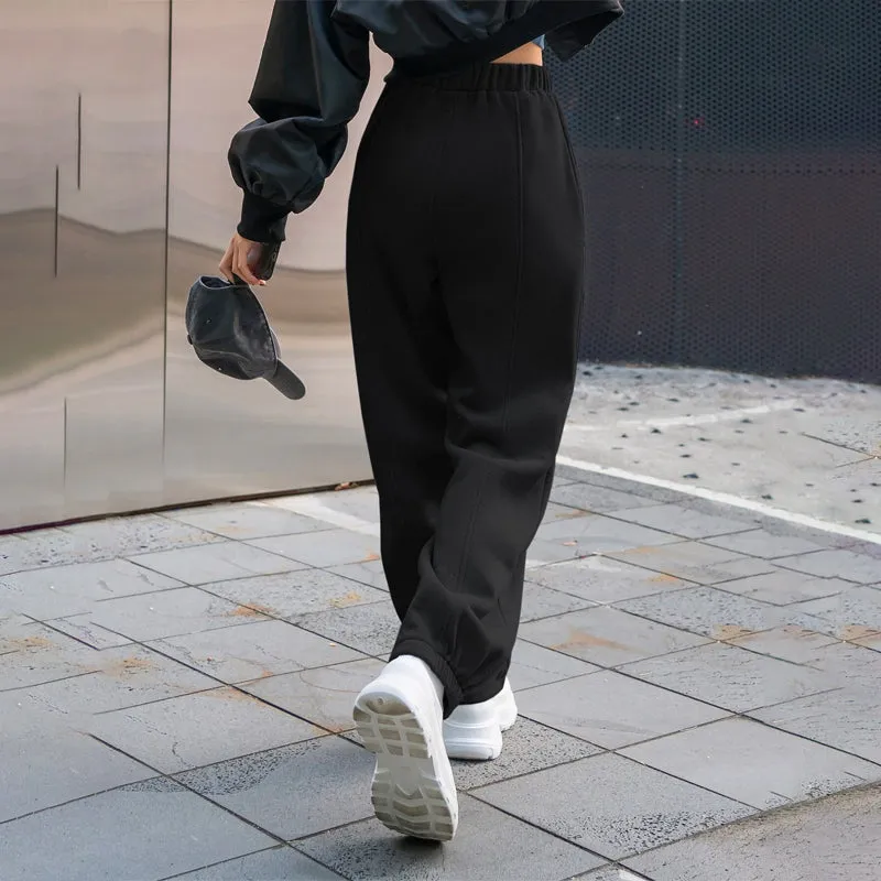 Seam Detail Knot Front Thermal Sweatpants
