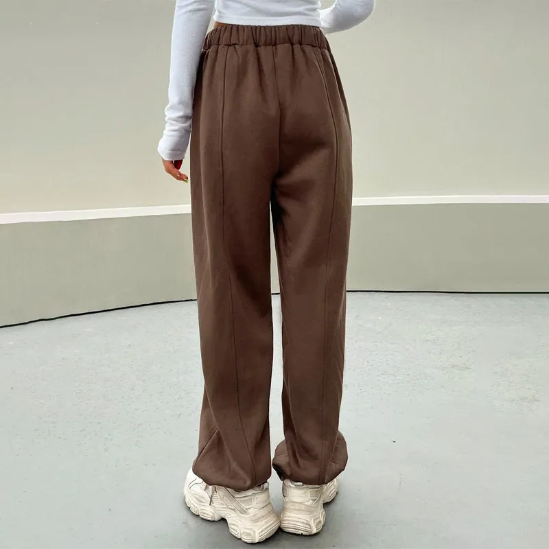 Seam Detail Knot Front Thermal Sweatpants