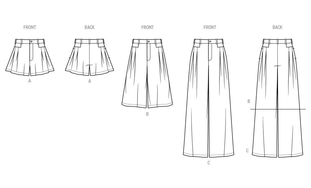 Simplicity Sewing Pattern 9955 Pleated Shorts and Trousers