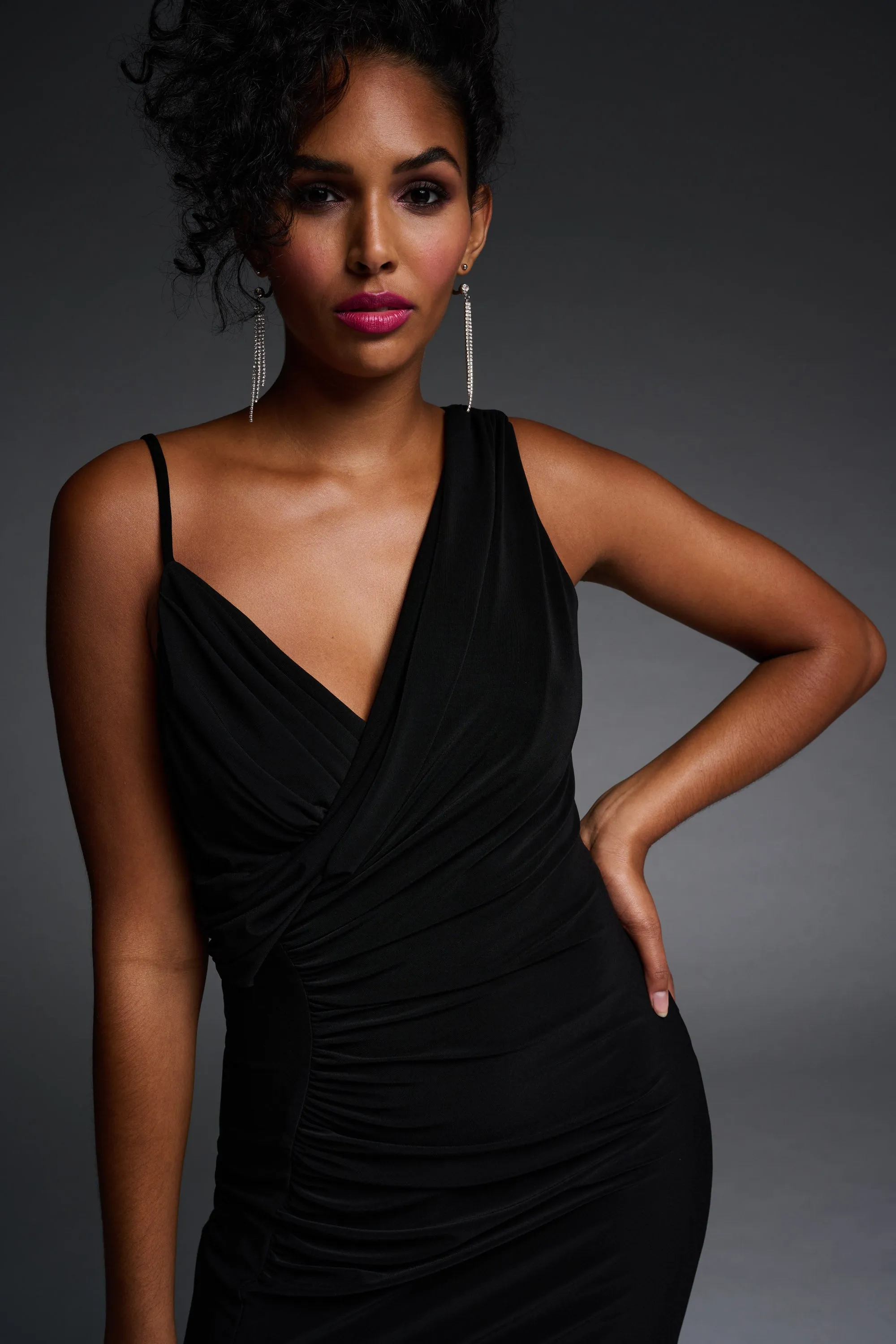 Sleeveless Asymmetrical Wrap Dress