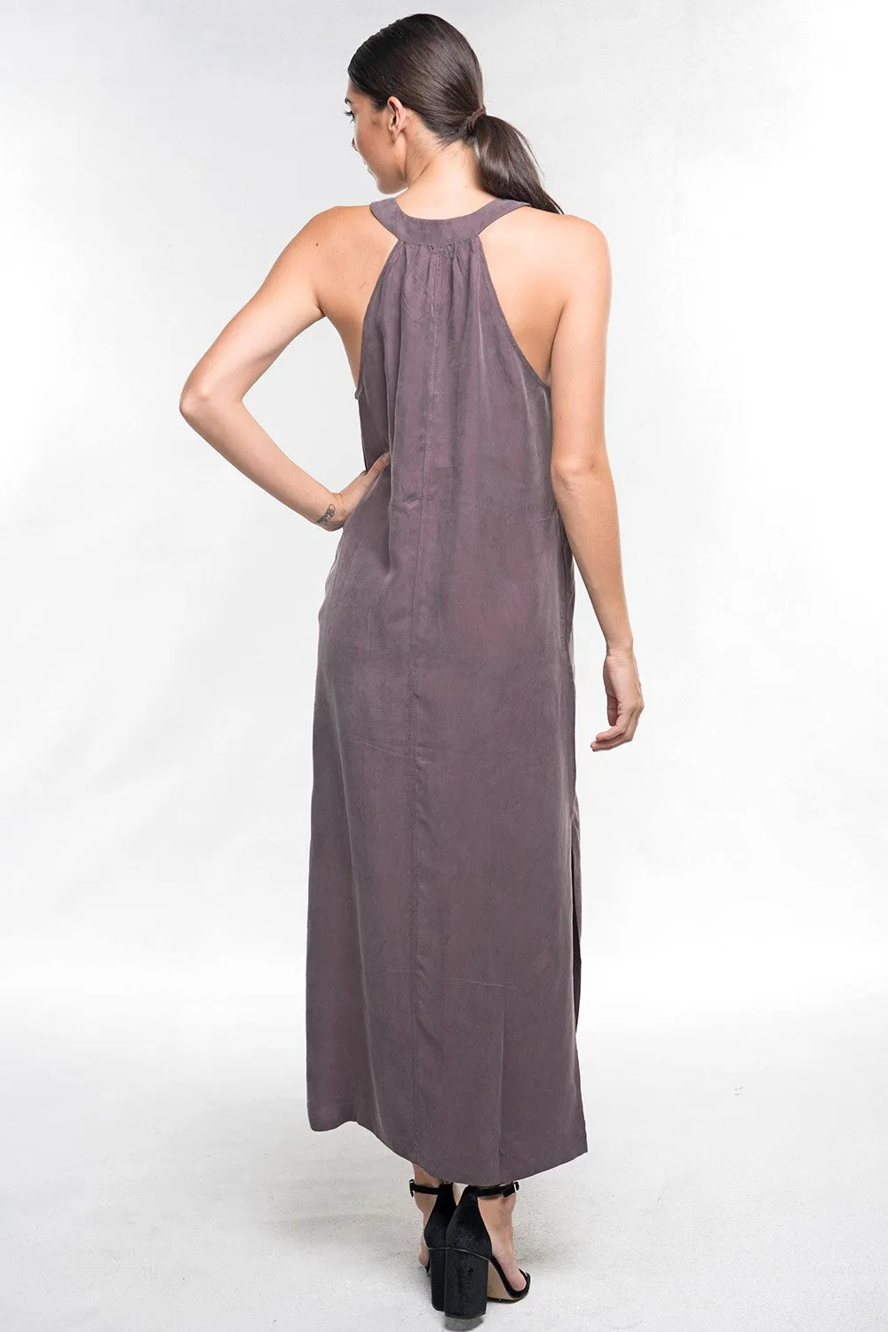 Sleeveless Cupro Maxi Dress