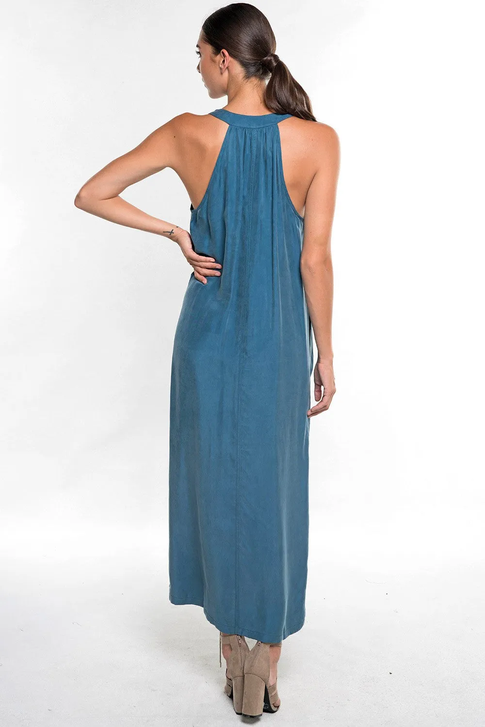 Sleeveless Cupro Maxi Dress