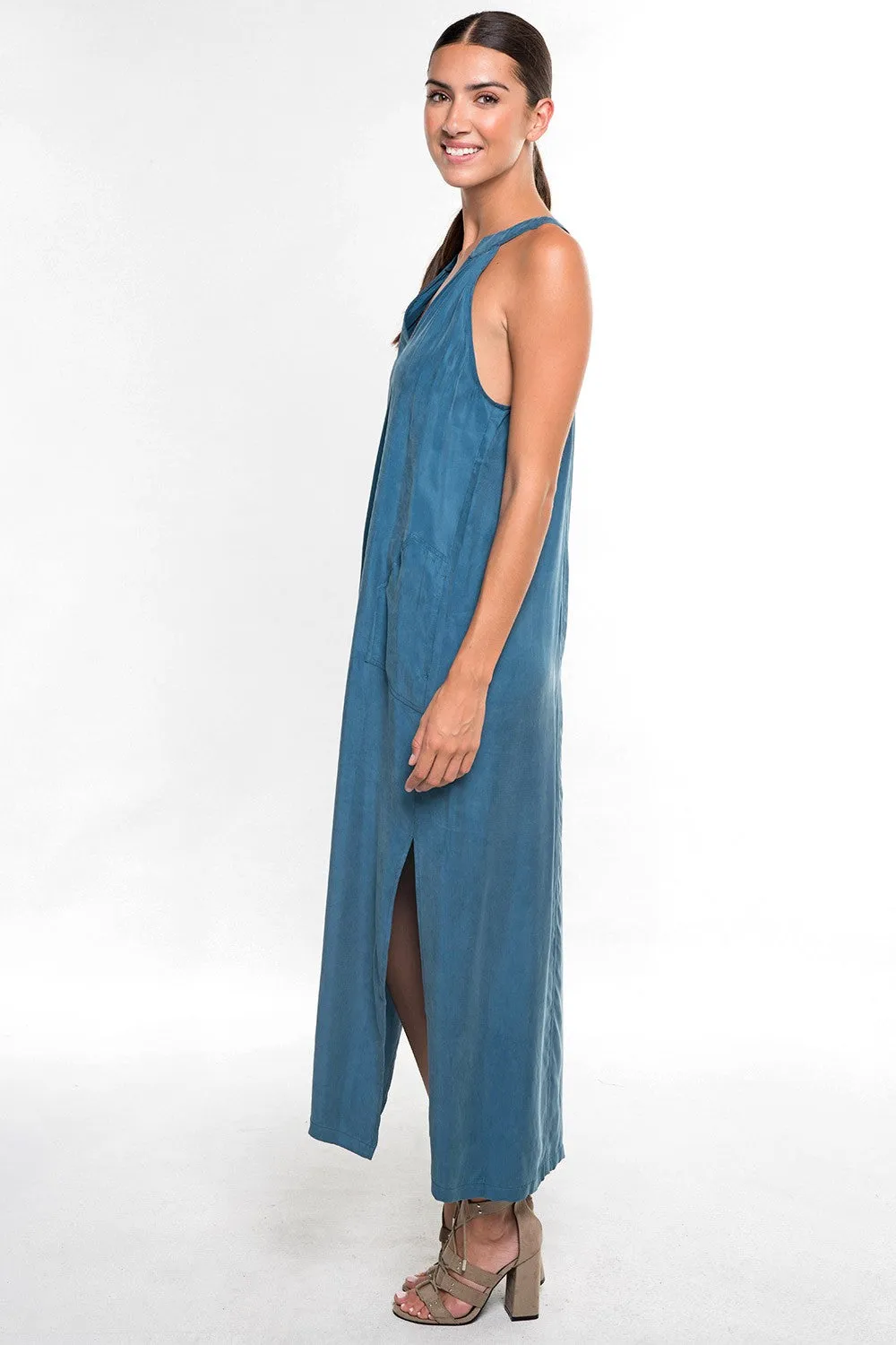 Sleeveless Cupro Maxi Dress