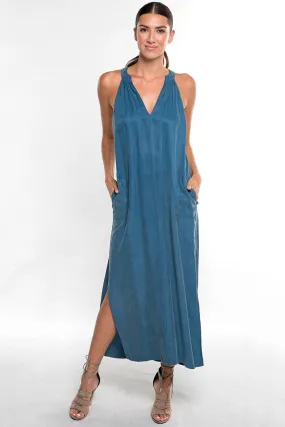 Sleeveless Cupro Maxi Dress