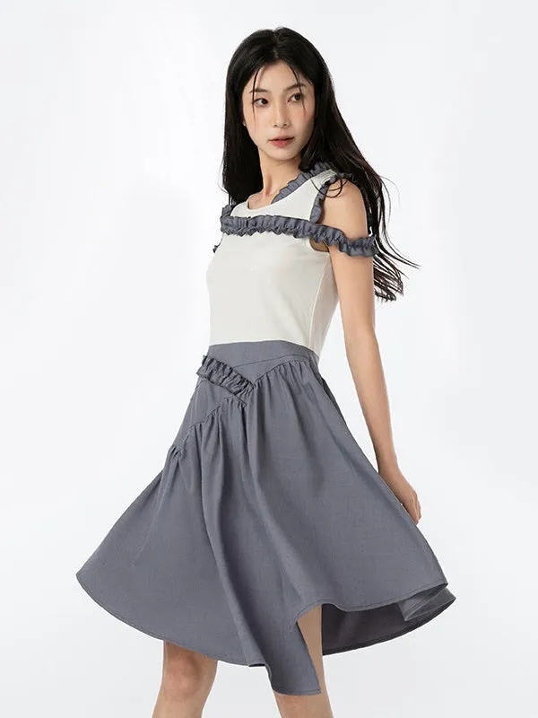 Sleeveless Shoulder Wrap Dress