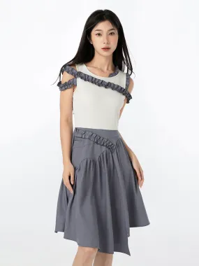 Sleeveless Shoulder Wrap Dress