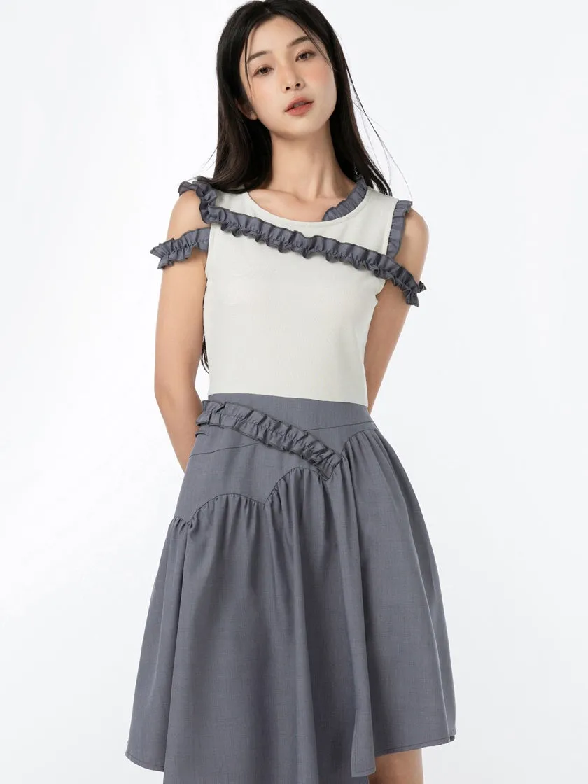 Sleeveless Shoulder Wrap Dress