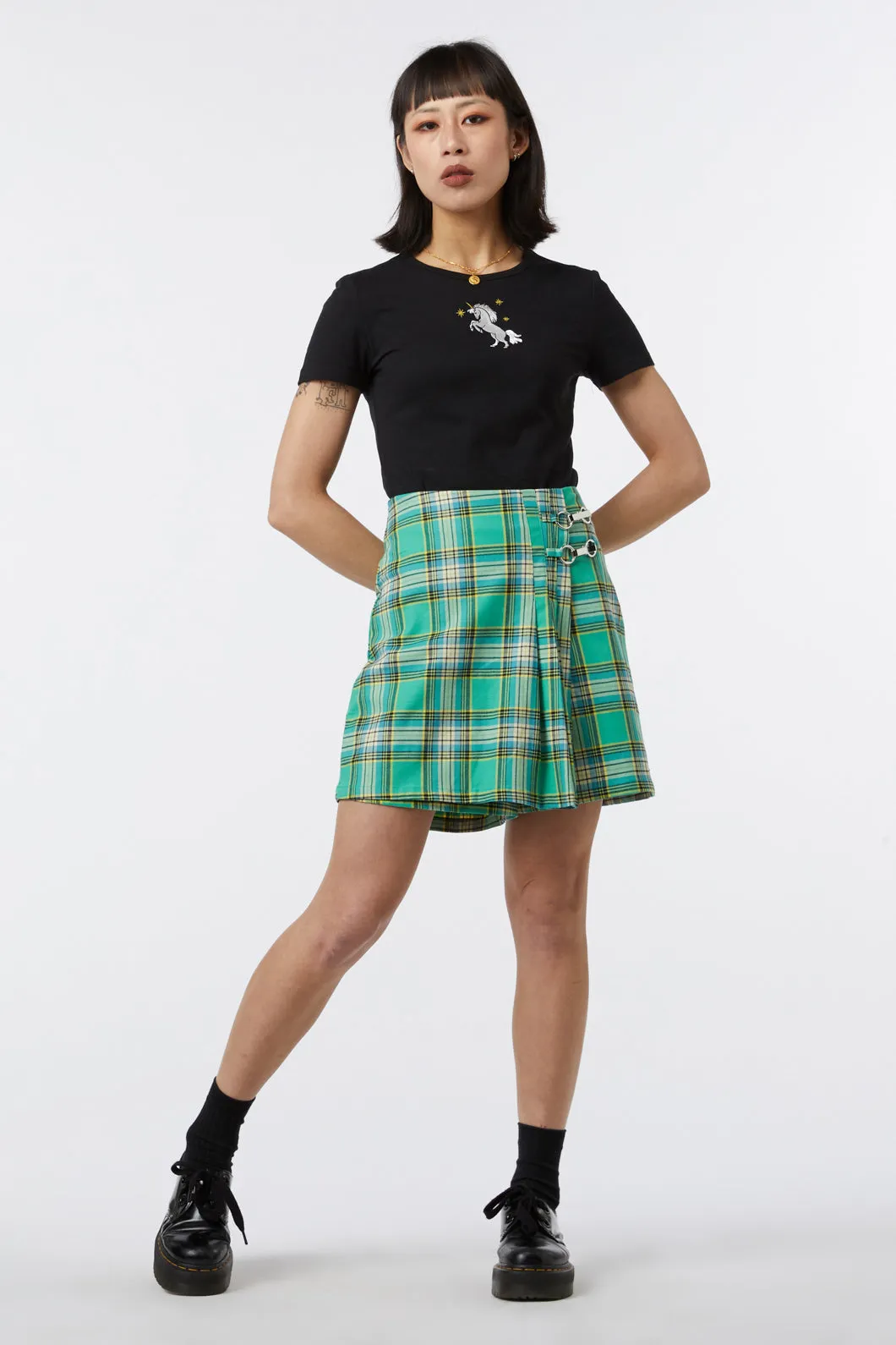 Spring Tartan Pleat Skort