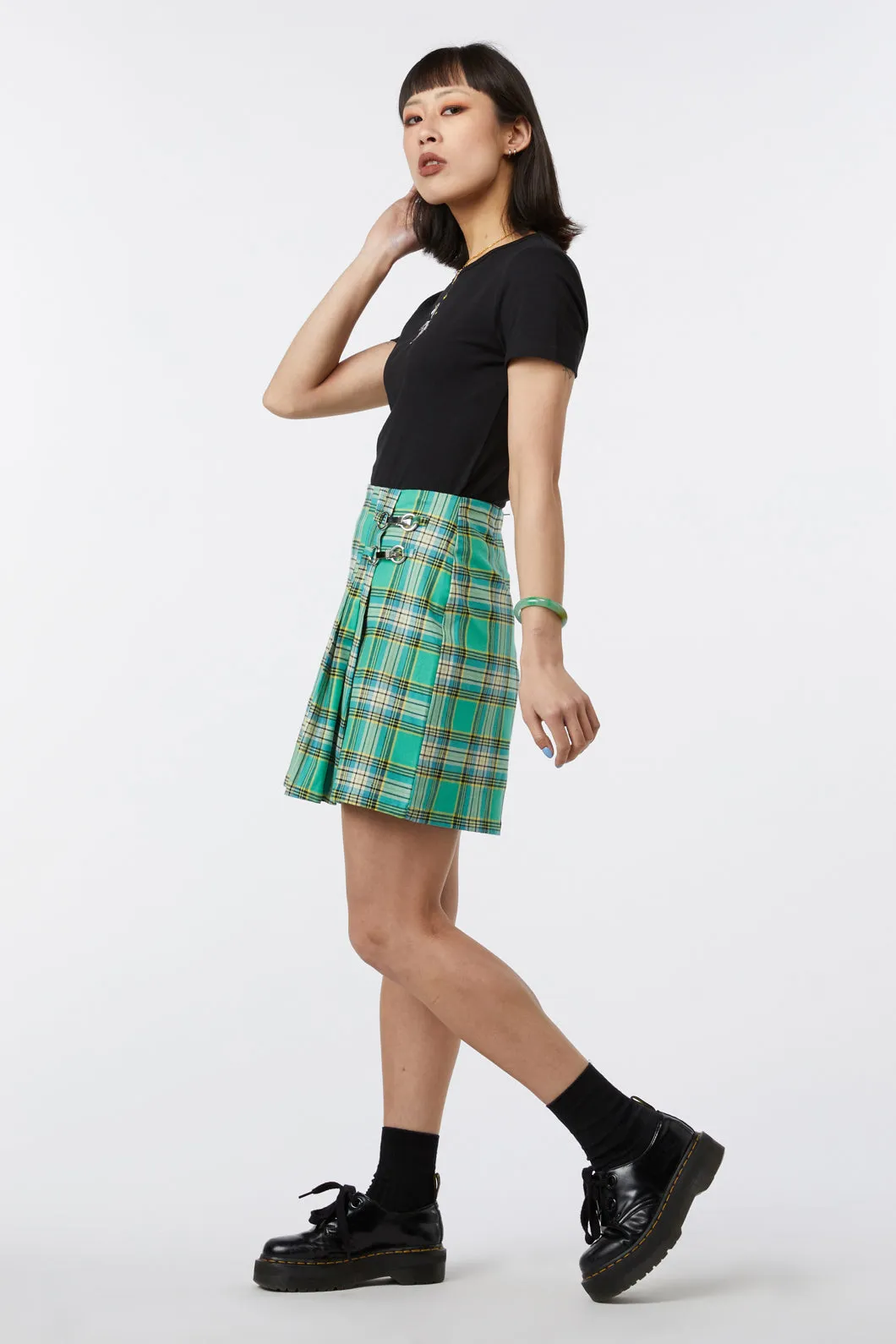 Spring Tartan Pleat Skort