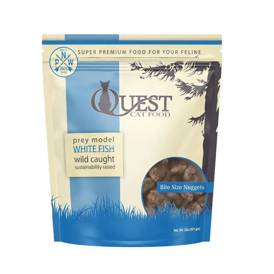 Steve's Real Food Frozen Raw Quest Nuggets Cat Food Whitefish, 2 lbs