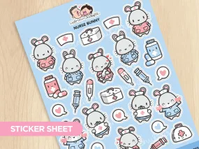 Sticker Sheet - Nurse Bunny