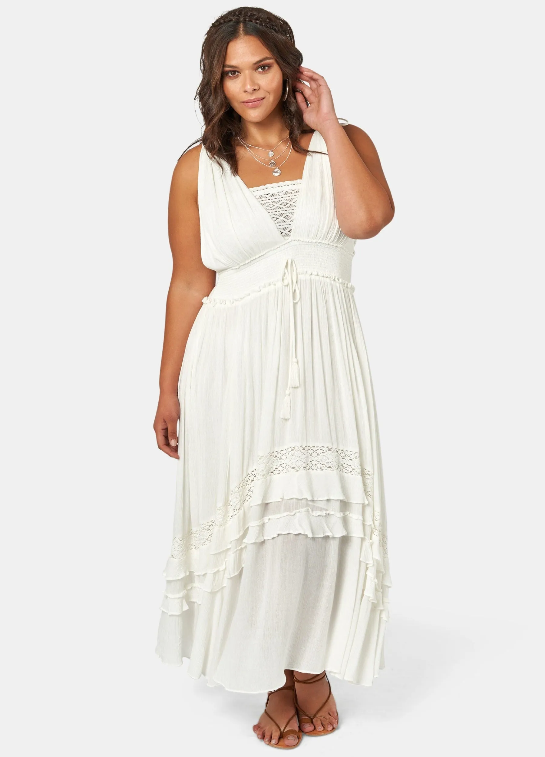 The Poetic Gypsy - Sleeveless Sunbeam Maxi Dress - Off White