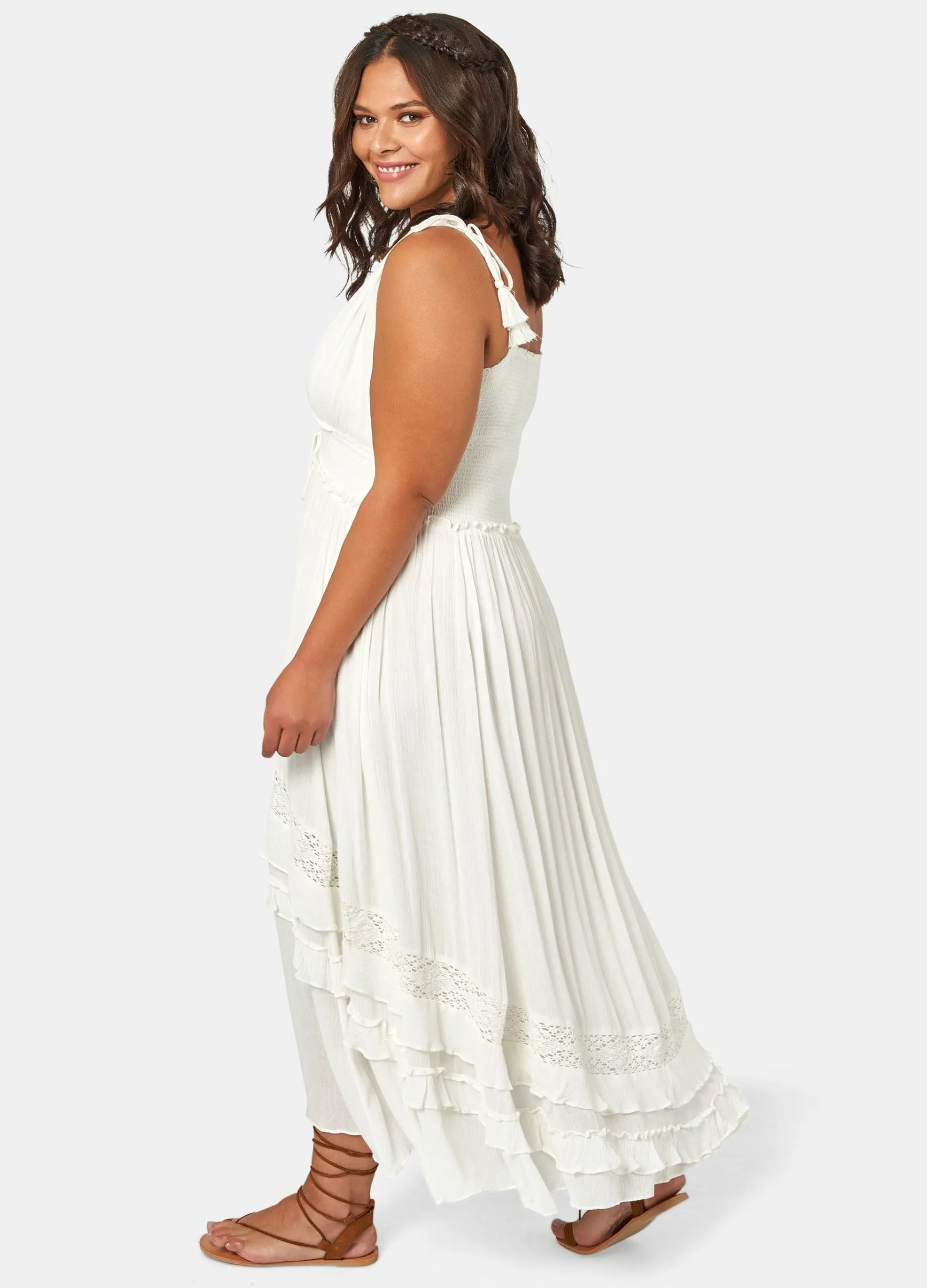 The Poetic Gypsy - Sleeveless Sunbeam Maxi Dress - Off White