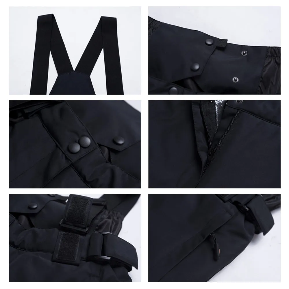 Unisex Marble Pattern Hooded Snowboard Ski Jacket and Pants Set
