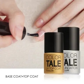 UV Top Coat   UV Base Coat Foundation for UV Gel Polish Top it off 30 day long lasting FOCALLURE Color Tale 12ml