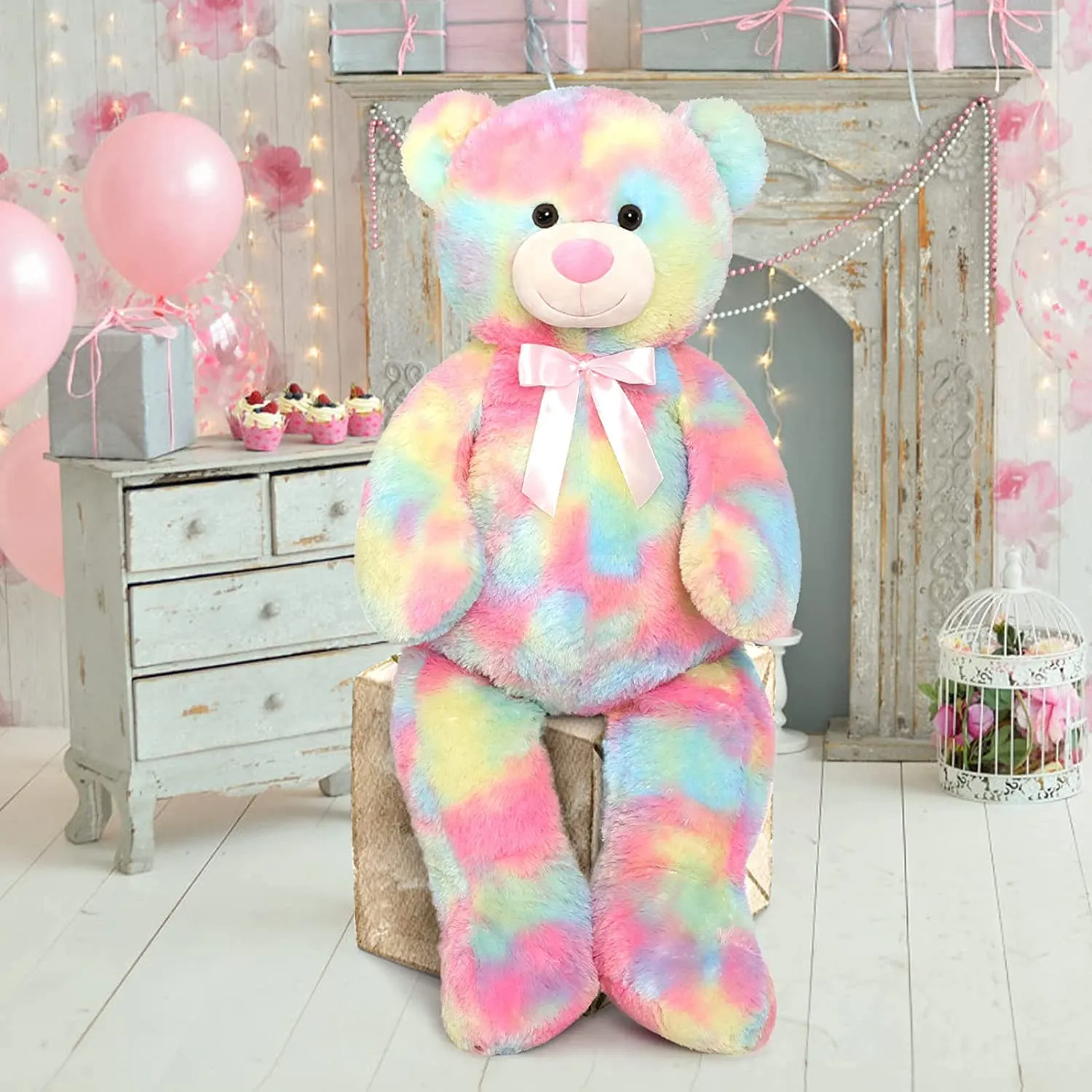 Vaishno Teddy Bear Soft Toy for Girls Kids Birthday Gift Baby Shower Wife Girlfriend Husband Babies Childrens 3 Feet Multi Rainbow Valentine Day