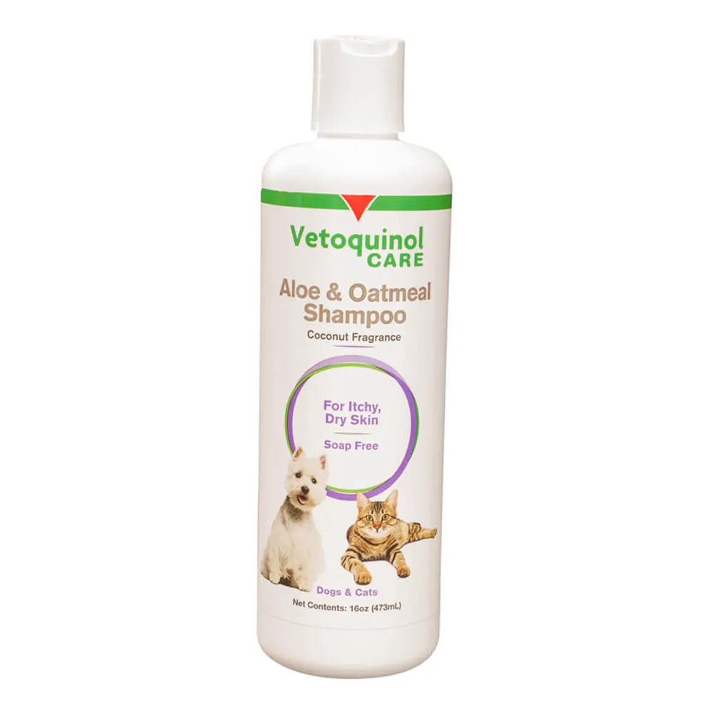 Vetoquinol Care Aloe & Oatmeal Shampoo for Dogs & Cats, 16 fl oz
