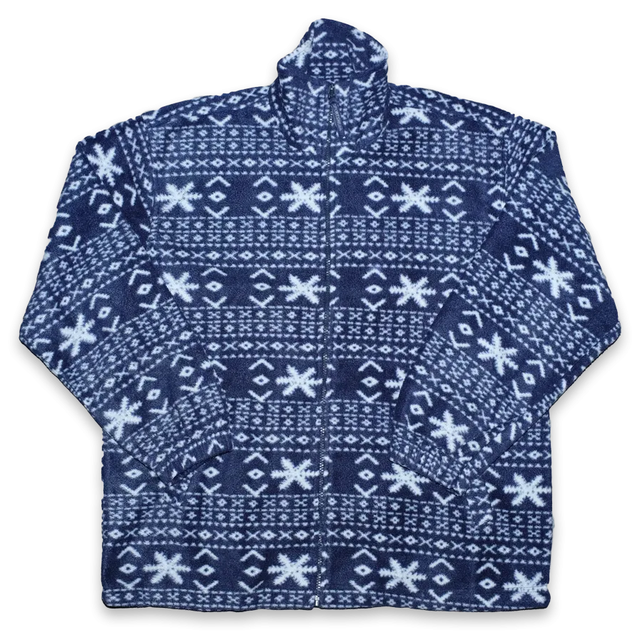 Vintage Pattern Fleece Jacket Medium / Large