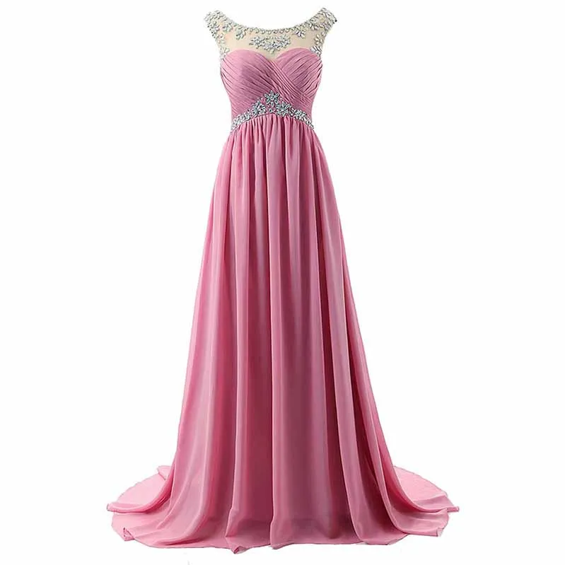 Women Wedding Gowns Sleeveless Long Bridesmaid Dress Custom Colors