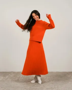 Women's Made in Italy Cashmere Blend Pleated Skirt