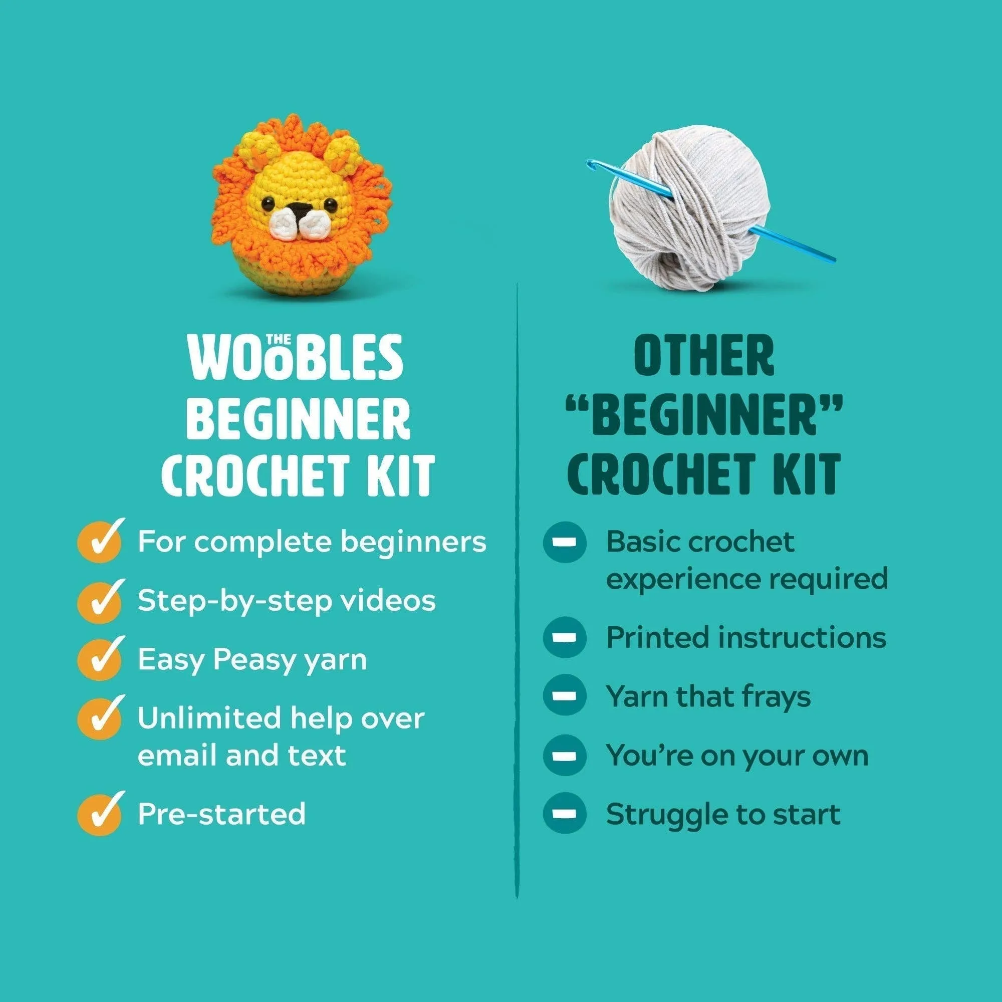Woobles Pastel Fox Crochet Kit