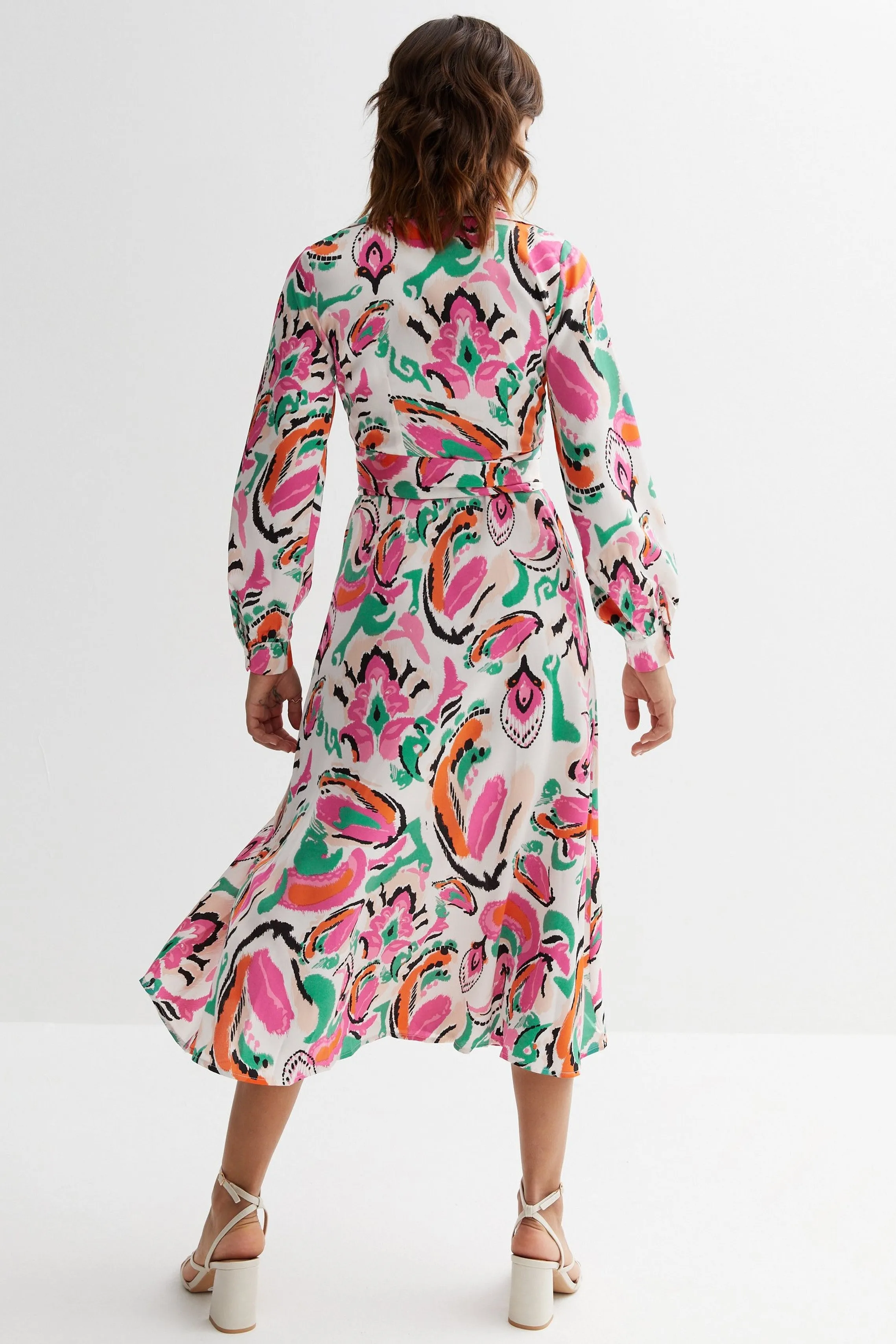 Wrap Shirt Maxi Dress - Pink/Orange