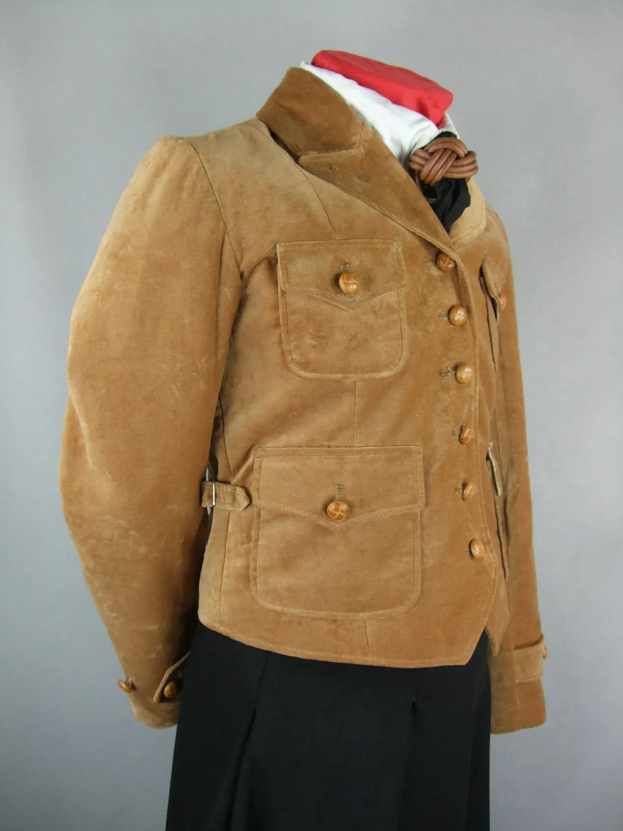 WW2 German HJ HY BDM Girls Brown Fleece Velvet Climbing Jacket
