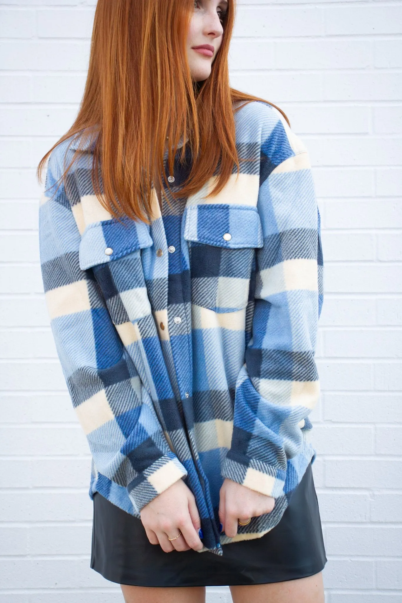 Z supply: Hiker Two Tone Fleece Jacket Bay Blue